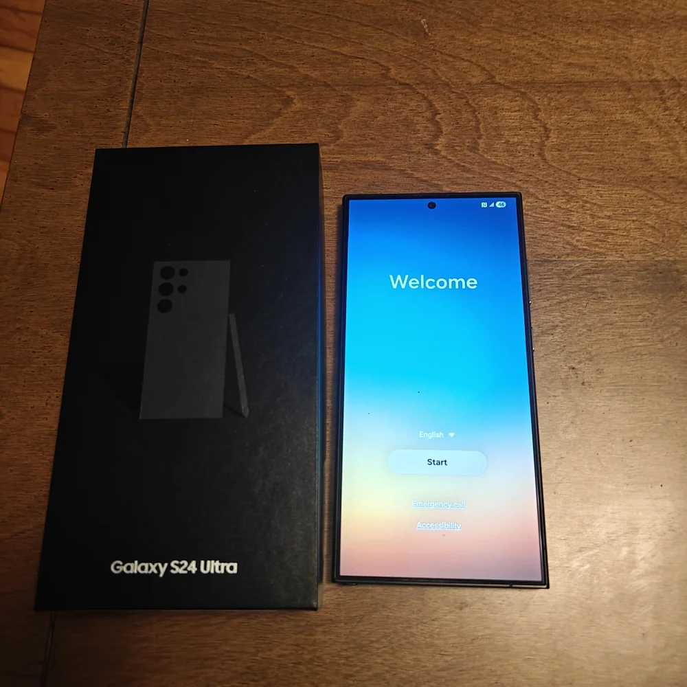 Samsung Black Cell Phone with Advanced Display and Reading Interface
